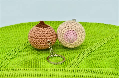 Crochet Boob Keychain PATTERN Amigurumi Crochet Breast PATTERN Boob Keyring Valentines Gift