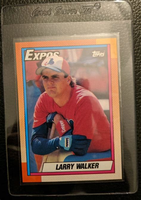 1990 TOPPS 757 LARRY WALKER ROOKIE CARD RC MONTREAL EXPOS MINT HALL OF