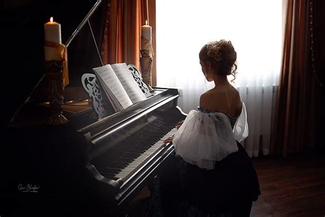 HD wallpaper: girl, notes, back, candles, piano, Anna Shuvalova | Wallpaper Flare