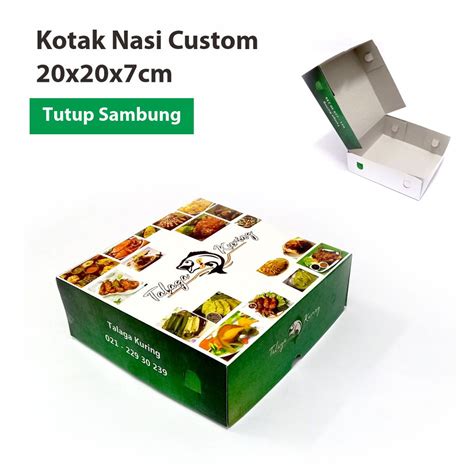 Jual Kotak Nasi Custom X X Cm Tutup Sambung Dus Nasi Box Nasi