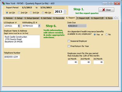 Qxplugin User Guide Ny Nys Quarterly Report E File Usage