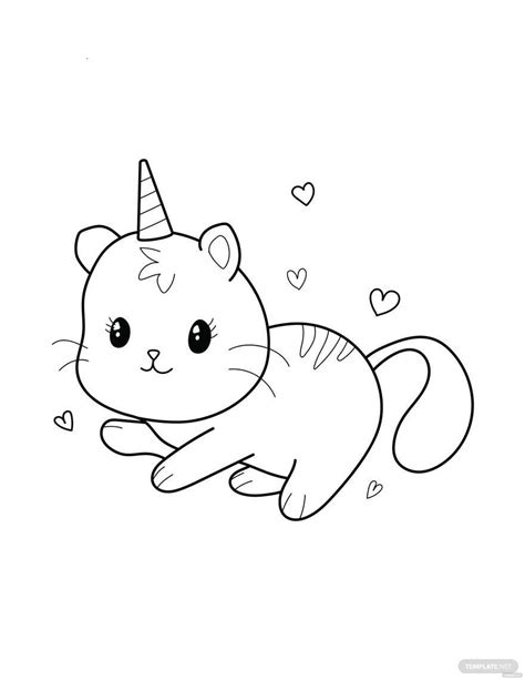 Unicorn Kitty Coloring Pages - Coloring Nation