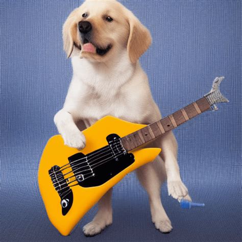 Dog Playing Electric Guitar · Creative Fabrica