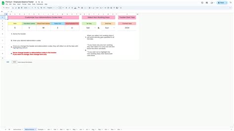 Employee Absence Tracker for Excel & Google Sheets | Theme 2