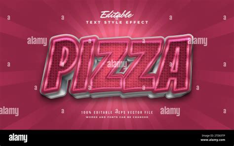 Bold Red Pizza Text Style With Checkered Texture Effect Editable Text