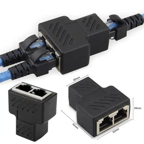 Samzhe 1 Naar 2 Manieren Ethernet Kabel Adapter Lan kabel Extender ...