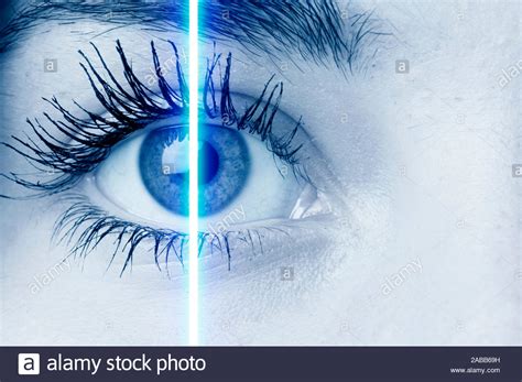 Woman Eye During A Biometric Retinal Scan Stock Photo Alamy