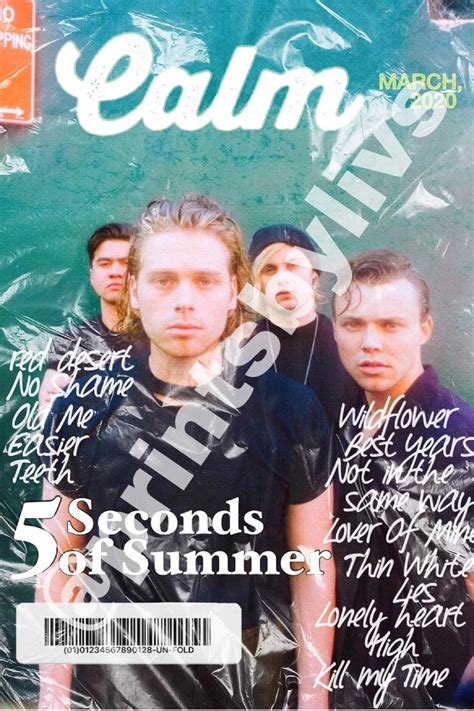 5 Seconds of Summer CALM magazine inspired poster | Etsy