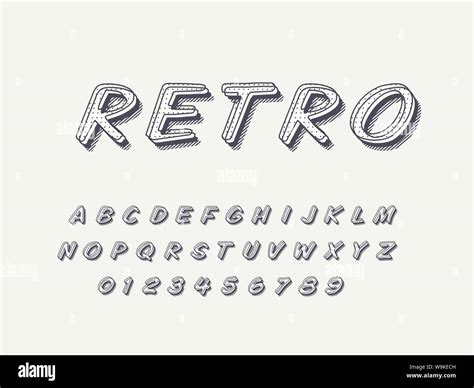 Retro Font And Alphabet Stock Vector Illustration Stock Vector Image