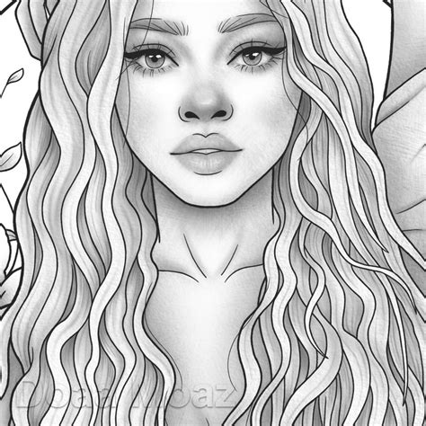 Printable Coloring Page Fantasy Character Black Girl Etsy Australia