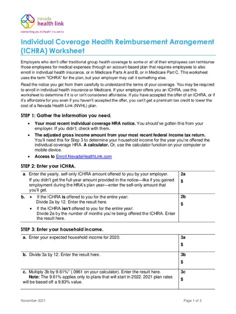 Fillable Online Individual Coverage Health Reimbursement Arrangement