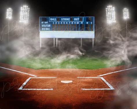 baseball background digital baseball backdrop baseball stadium lights