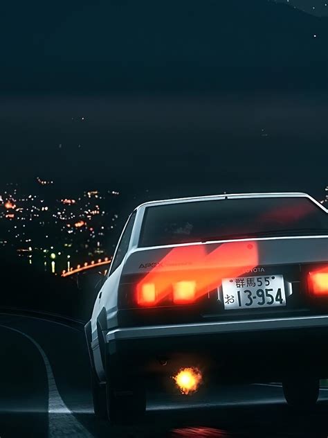 Ae86 Toyota Sprinter Trueno Initial D Takumi Fujiwara Poster For