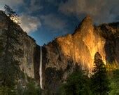 Bridalveil Falls at Sunset Landscape Photograph Yosemite - Etsy