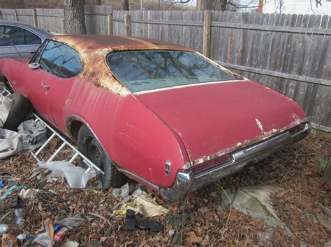 1968 Cutlass 2 Door Hardtop Red With Black Top Interior Fair Needs Painting Classic