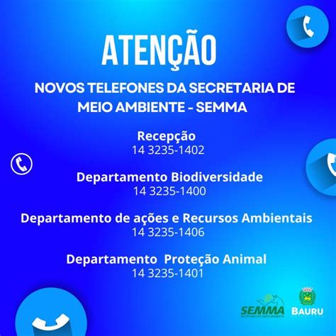 Secretaria De Meio Ambiente Informa Novos Números De Telefone