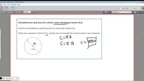 Circumference And Area Of A Circle Exact Answers In Terms Of Pi Youtube