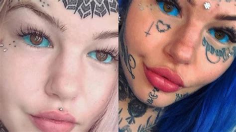 ‘dragon Girl Goes Blind Tattooing Eyeballs Blue Daily Telegraph