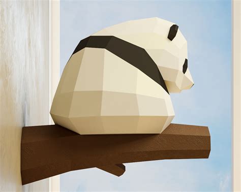 PDF Template Of Panda On Tree Papercraft Template 3D Paper Lupon Gov Ph