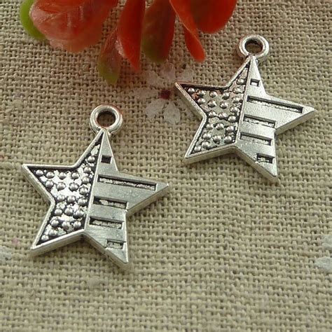 Abalorios De Estrella De Plata Tibetana De 135 Piezas 23x20mm 2429