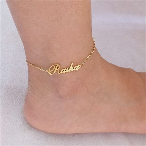 Pulsera De Tobillo Bohemia Personalizada Con Nombre Joyer A Hecha A