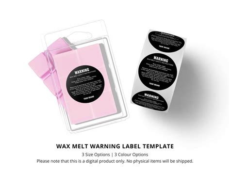 Bailey Wax Melt Warning Label Template Editable Wax Melt Etsy