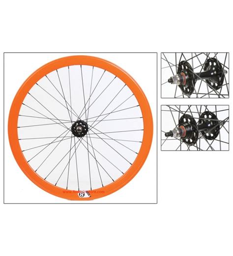 Rueda Delantera Fixie 700 Origin 8 Buje Sellado Aligerado Naranja 32