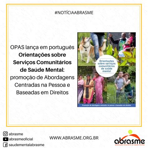 Opas Lança Orientações Sobre Serviços Comunitários De Saúde Mental