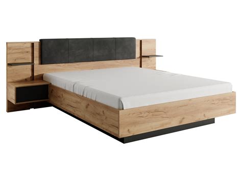 Cama X Cm Mesas De Cabeceira Leds Em Cor Natural E