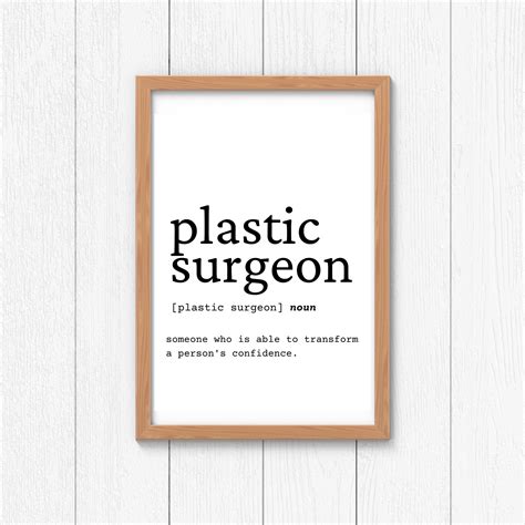 Plastic Surgeon Definition Wall Art Plastic Surgeon T Idea Plastic Surgeon Digital Print