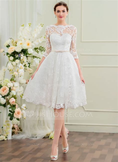 Knee Length Lace Wedding Dress Dresses Images 2022