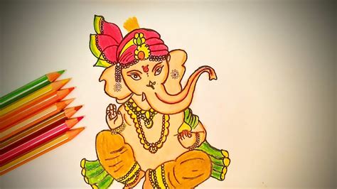 How To Draw Ganesh Drawing Time Lapse Painting Of Ganapati Bappa