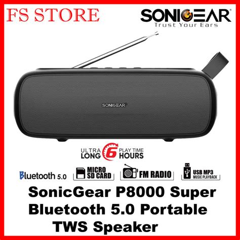 SonicGear P8000 Super Bluetooth 5 0 Portable TWS Speaker Lazada