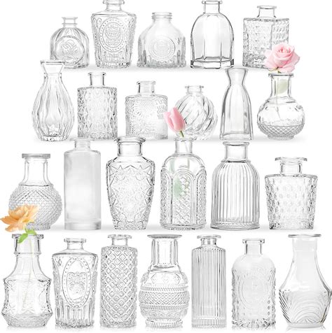 Amazon Bud Vases In Bulk 24 Vintage Small Glass Bud Vases For