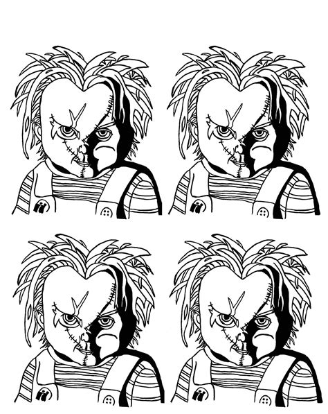 As Quatro Faces De Chucky Para Colorir Imprimir E Desenhar