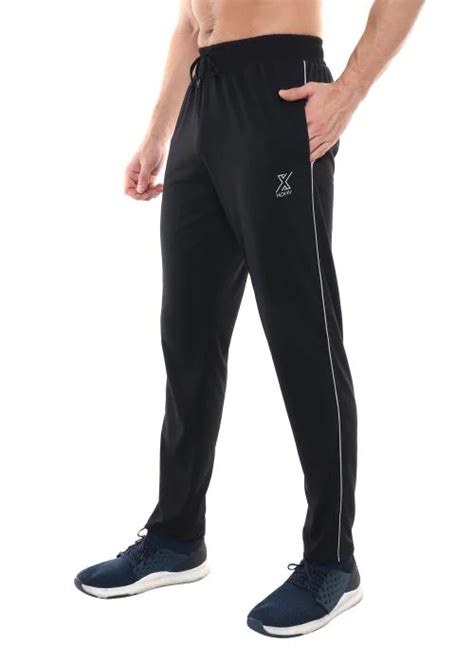 Buy XOHY Men Black Solid Cotton Blend Track Pants Online At Best Prices