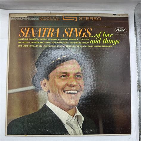 Frank Sinatra Sinatra Sings Of Love And Things Vinyl Lp