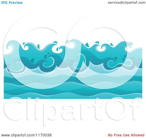 Cartoon of a Background of Ocean Waves - Royalty Free Vector Clipart by visekart #1170038