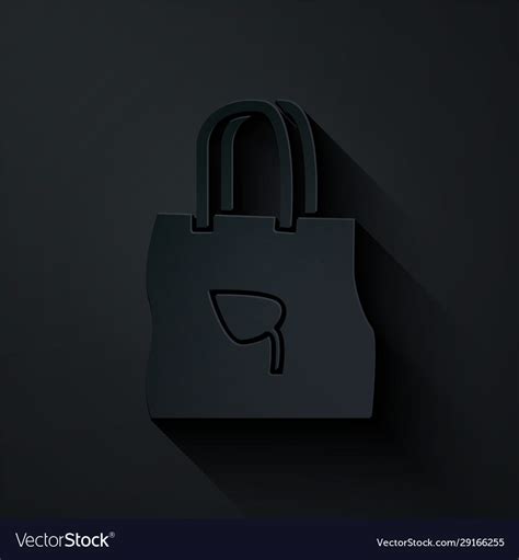 Paper Cut Shopping Bag With Recycle Icon Vector Image