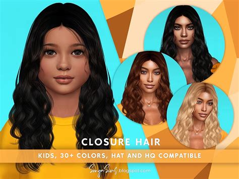 The Sims Resource - Closure Hair KIDS