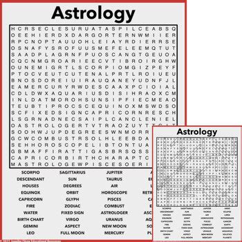 Astrology Word Search EASEL Activity By Jennifer Olson Educational