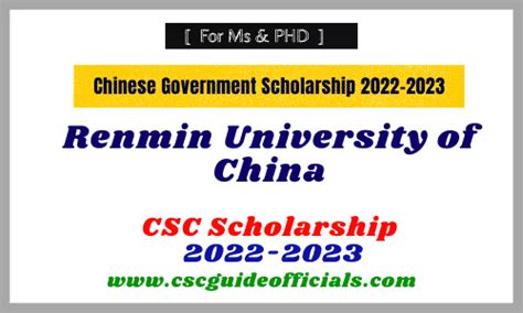 Chinese Government Scholarship Renmin University Csc Scholarship 2022