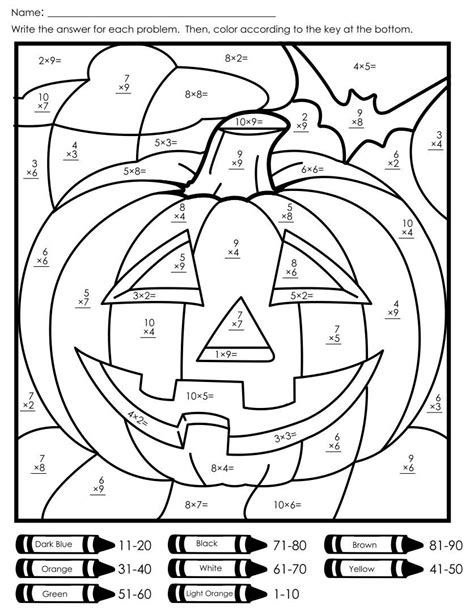 Halloween Math Worksheets Math Coloring Worksheets 1st Grade Math