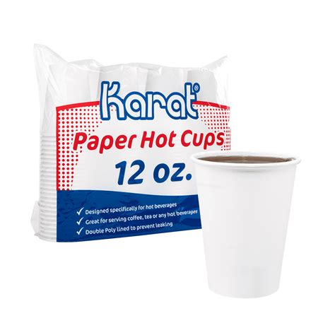 Karat 12oz Paper Hot Cups 90mm White 300 Pcs Walmart