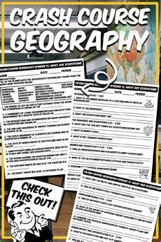 Crash Course Geography Episode 15 What Is An Ecosystem TPT