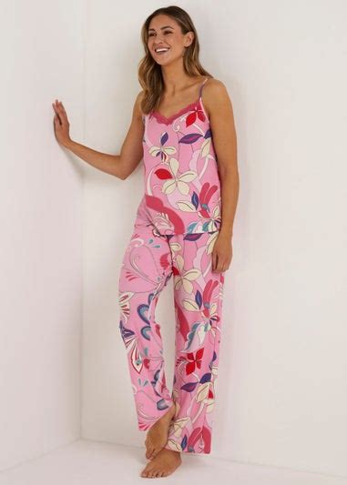 Pink Soft Touch Floral Cami Pyjama Set Matalan