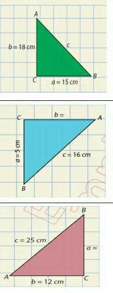 Calcule el lado desconocido de cada triangulo rectánguloAyudenme Xfavor