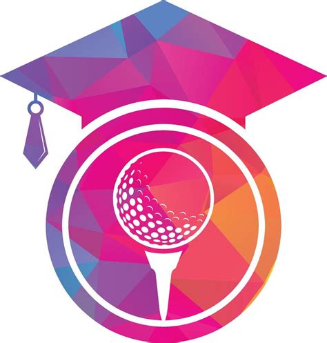 Graduation hat and golf ball logo design. Golf School Icon Logo Design Element. Golf Academy ...