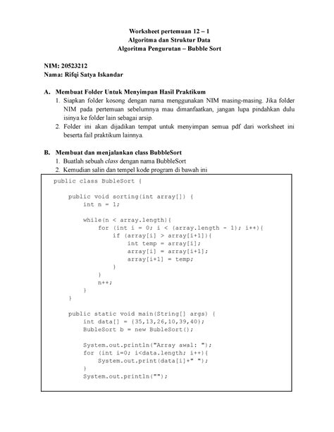 Worksheet Pertemuan 12 Worksheet Pertemuan 12 1 Algoritma Dan