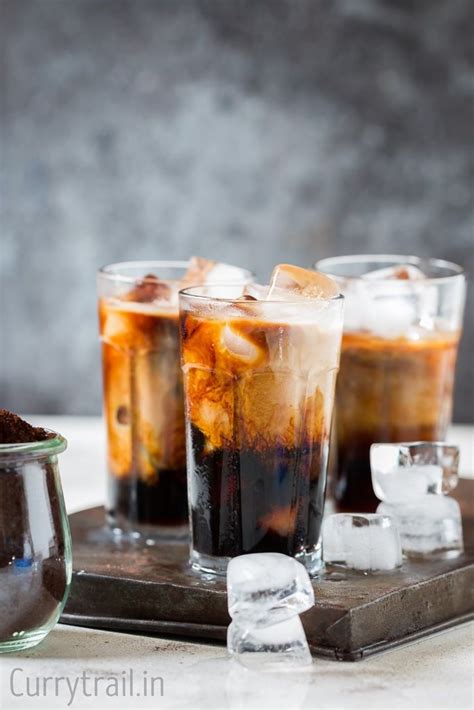 Best Homemade Iced Coffee In 3 Glasses With Ice Cubes Iced Coffee At